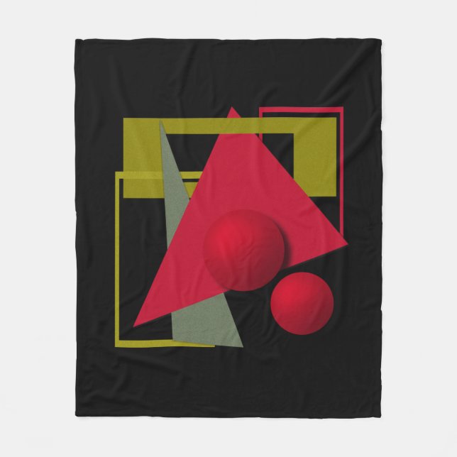 Cobertor De Velo Abstrato moderna formas geométricas impressão (Frente)