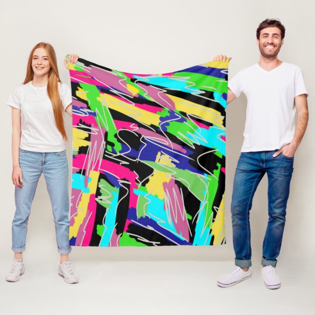 Cobertor De Velo Abstrato moderno em cores do arco-íris (In Situ)