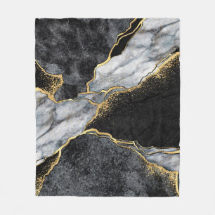 Cobertor De Velo abstrato, mosaico de mármore preto e branco