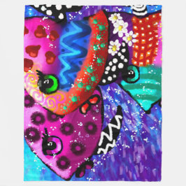 Cobertor De Velo Abstrato Náutico Trio Colorida de Peixes Whimsical