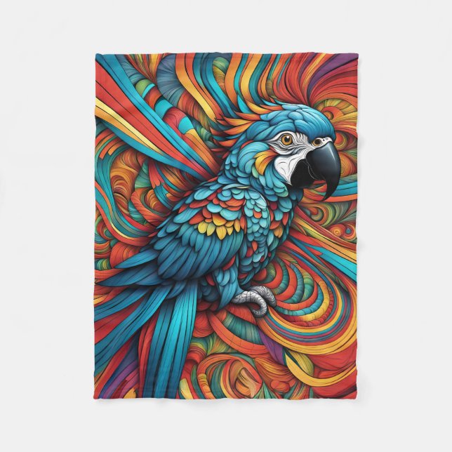 COBERTOR DE VELO ABSTRATO PARROT BLANKET (Frente)