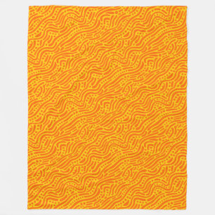 Cobertor De Velo Abstrato Pattern 110523 - Laranja e âmbar