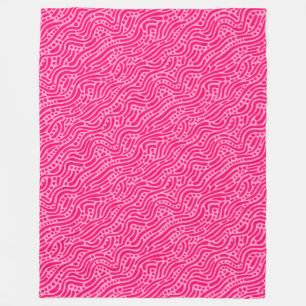 Cobertor De Velo Abstrato Pattern 110523 - Neon Red and Pink