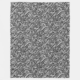 Cobertor De Velo Abstrato Pattern 110523 - Preto e Branco