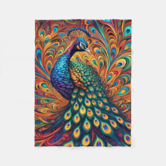 COBERTOR DE VELO ABSTRATO PEACOCK BLANKET