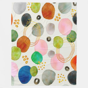 Cobertor De Velo Abstrato Pebble Dourado Glitter Art