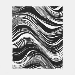 Cobertor De Velo Abstrato preto e branco