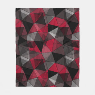 Cobertor De Velo Abstrato preto, vermelho, geométrico das cinzas.