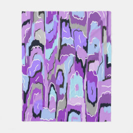 Cobertor De Velo Abstrato púrpura com azul e preto