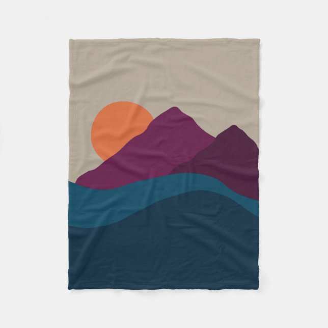 Cobertor De Velo Abstrato Queda Autumn Mountain Landscape Sunset (Frente)