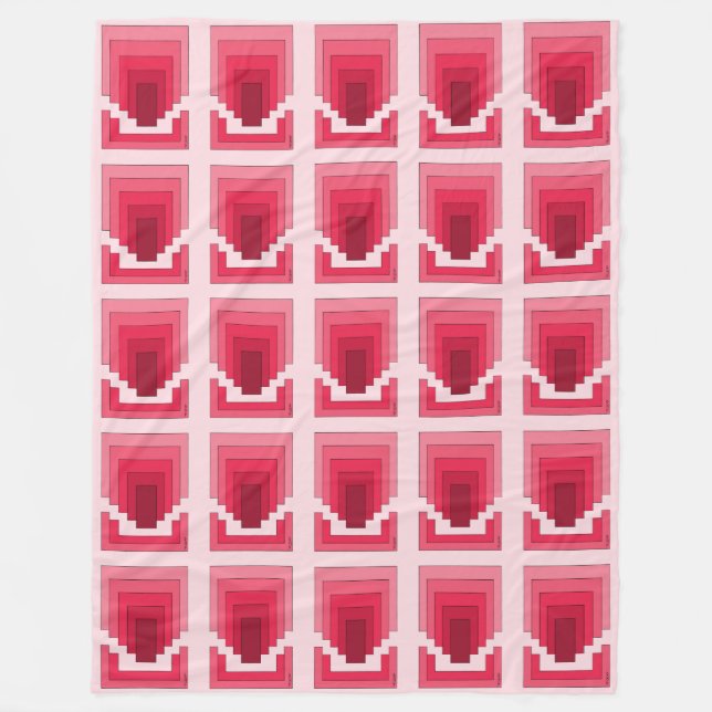 Cobertor De Velo Abstrato retângulo em vermelho (Frente)