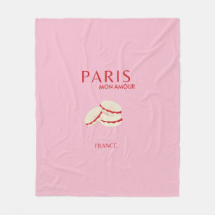 Cobertor De Velo Abstrato retro Pastel Paris cor-de-rosa Pastel Via