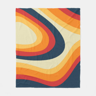 Cobertor De Velo Abstrato retro style waves design