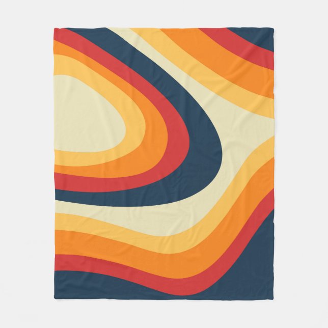 Cobertor De Velo Abstrato retro style waves design (Frente)