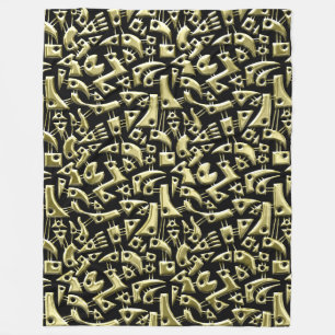 Cobertor De Velo Abstrato Shapes 180318 - Dourado brilhante