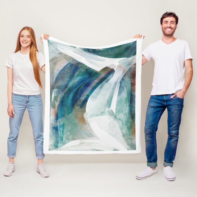 Cobertor De Velo Abstrato Teal Green Modern (In Situ)