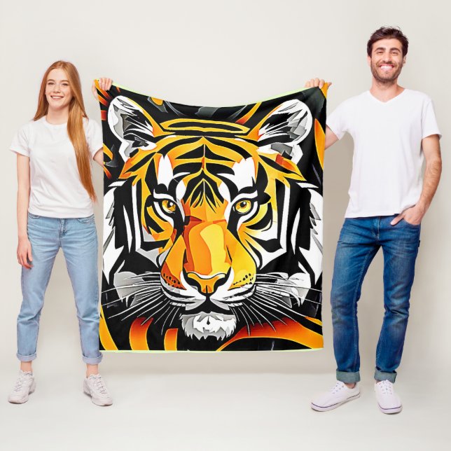 Cobertor De Velo Abstrato Tiger Art (In Situ)