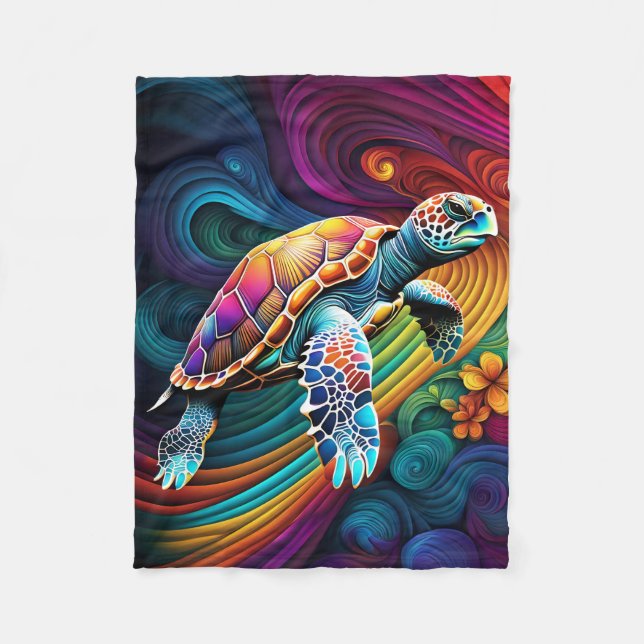 COBERTOR DE VELO ABSTRATO TURTLE BLANKET (Frente)