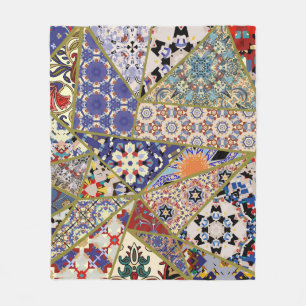 Cobertor De Velo "abstrato", uma manta de retalhos de azulejos de e