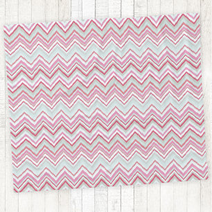 Cobertor De Velo Abstrato Verde-Rosa-Rosa-Ikat Chevron Moderno