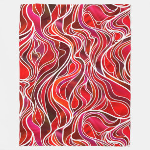 Cobertor De Velo Abstrato vermelho do vitral