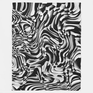 Cobertor De Velo Abstrato Wavy 270321 - 01 Preto e Branco