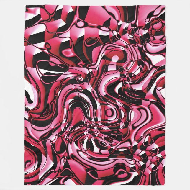 Cobertor De Velo Abstrato Wavy 270321 - 02 Vermelho (Frente)