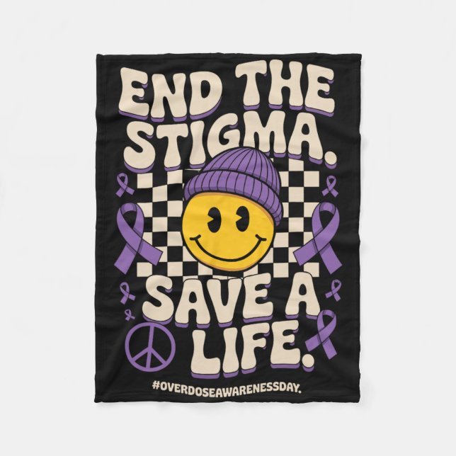 Cobertor De Velo Acabar Com O Estigma Salvar Uma Vida Groovy Dia de (Frente)