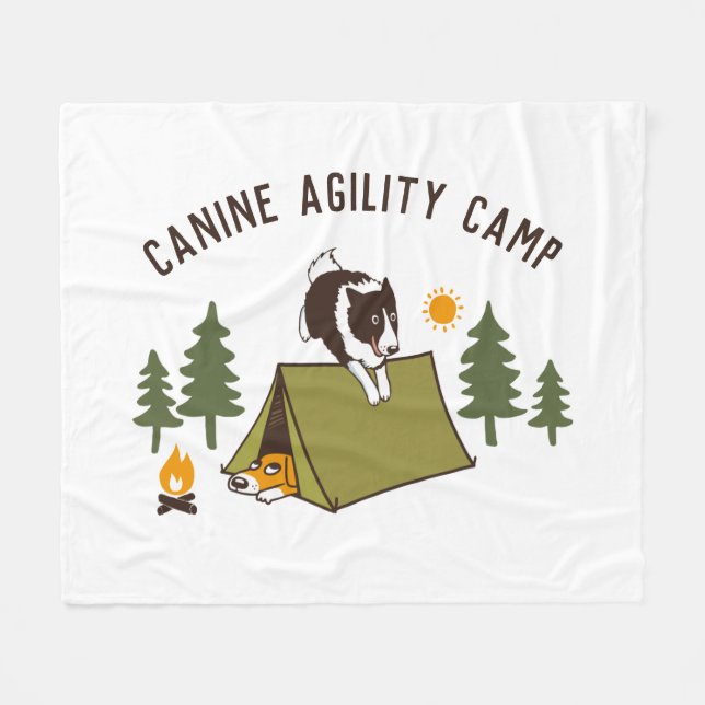 Cobertor De Velo Acampamento de Collie de Borda Cachorro de Agilida (Frente (Horizontal))