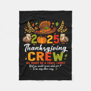 Cobertor De Velo Ação de Graças Familiar 2025 - Tripulação de Ação 