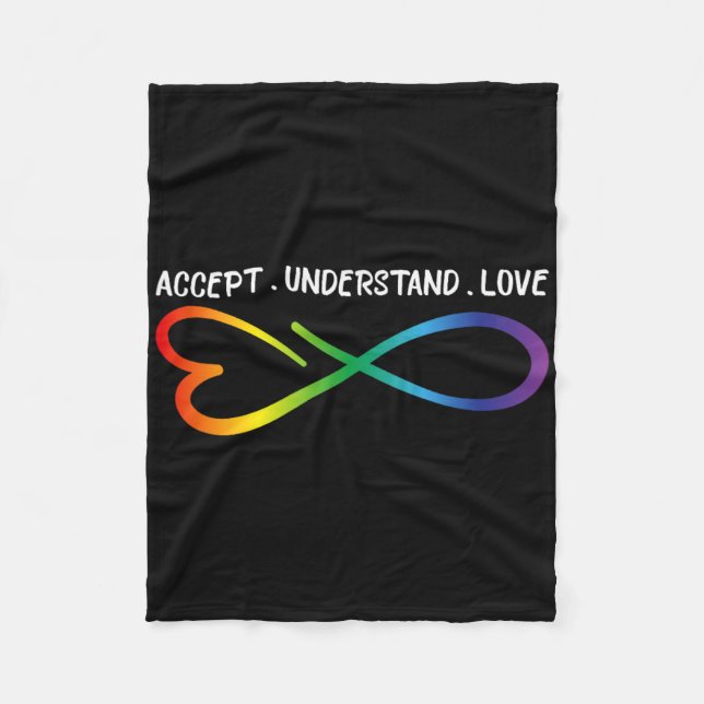 Cobertor De Velo Aceitar Compreender Aut. Infinity Neurodiversity (Frente)