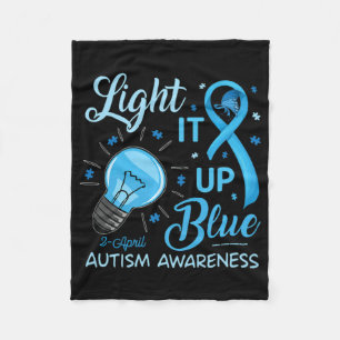 Cobertor De Velo Acenda-o Autismo Azul Sensibilização Homens Quebra
