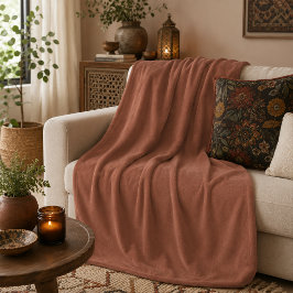 Cobertor De Velo Acento de Fleece Terracota Boho
