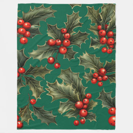 Cobertor De Velo Acentos de Holly de Natal Tradicional