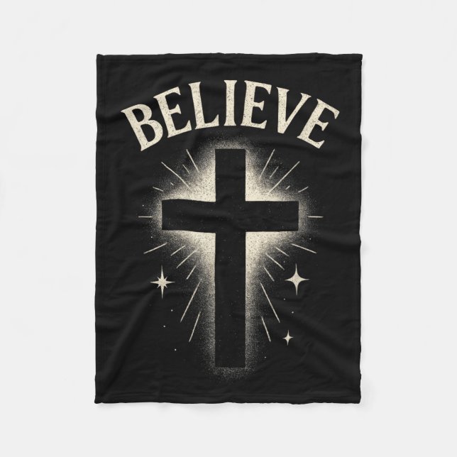 Cobertor De Velo Acredite - Bíblia cristã Jesus religioso (Frente)