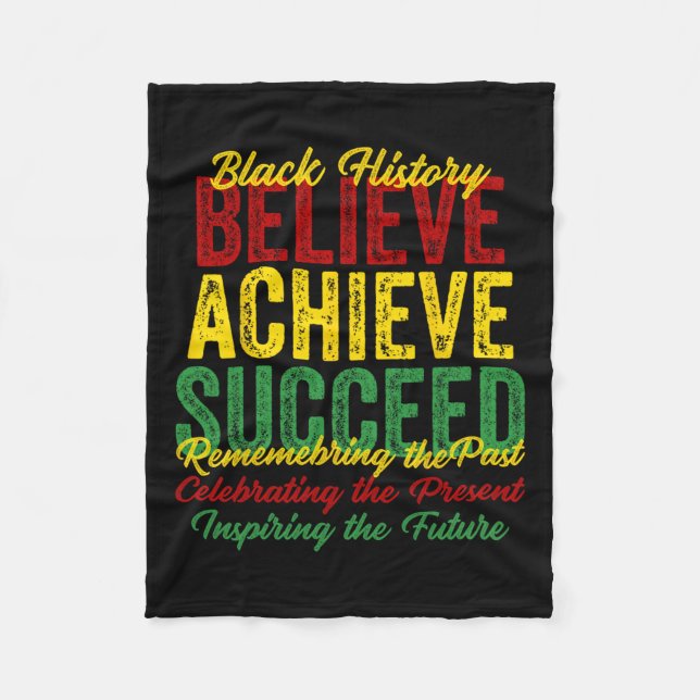 Cobertor De Velo Acredite Em Conseguir Uma História Negra Bem-Suced (Frente)