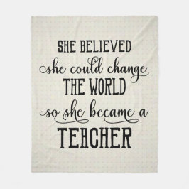 Cobertor De Velo Acreditou que poderia mudar o professor do mundo