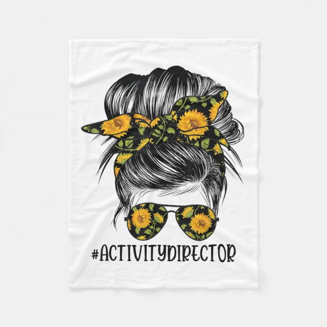 Cobertor De Velo Activity Director Messy Hair Woman Bun Sunflower H (Frente)