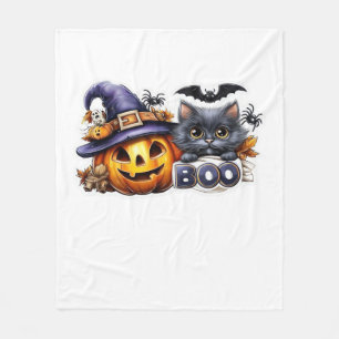 Cobertor De Velo Adesivo de Gato Divertido de Halloween Chapéu de B