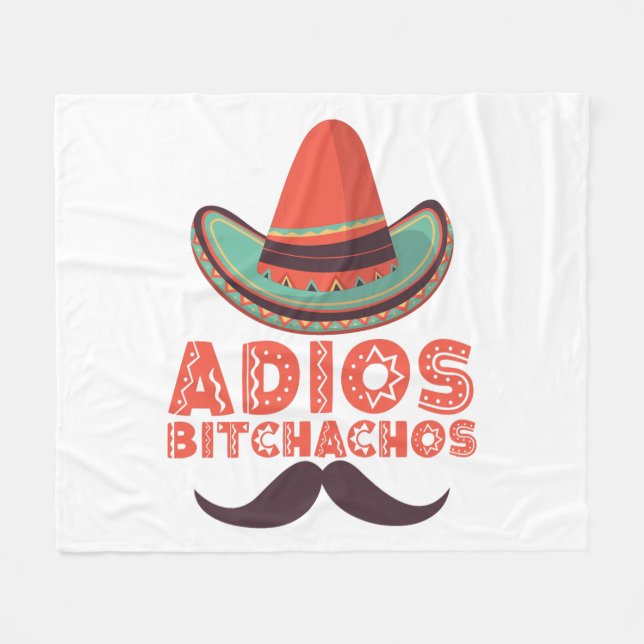 Cobertor De Velo Adeus Bitchachos Sombrero Retro Cinco De Mayo (Frente (Horizontal))