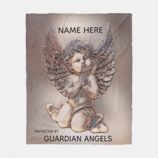 Cobertor De Velo Adição personalizada de nome Cherub Angel Blanket