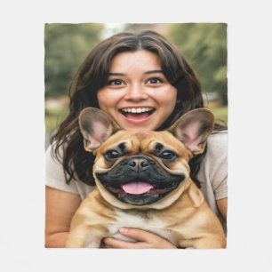 Cobertor De Velo Adicionar Foto de Bulldog Francês Personalizar