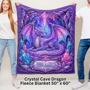 Cobertor De Velo Adicionar Nome Cristal Caverna, Rosa Mauve Aqua Dr