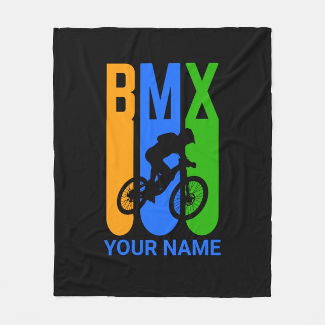 Cobertor De Velo Adicionar Nome ou Texto BMX Bike Rider Laranja Azu (Frente)
