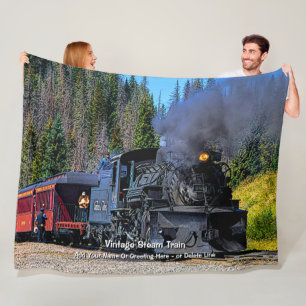 Cobertor De Velo Adicionar nome ou texto, Vintage Steam Train Engin