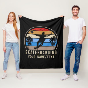 Cobertor De Velo Adicionar Nome Texto Skateboard Retroativo Vintage
