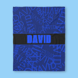 Cobertor De Velo Adicionar qualquer nome, nome colagem em azul mari