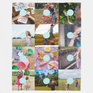 Cobertor De Velo Adicione as suas 12 fotos - Cartão personalizável