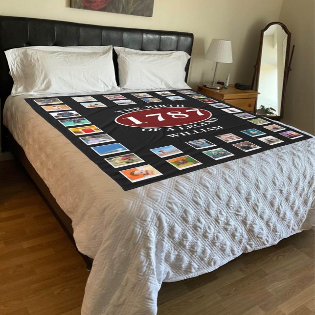 Cobertor De Velo Adicione Nome Ano E Fotos Aniversário (Criador carregado)