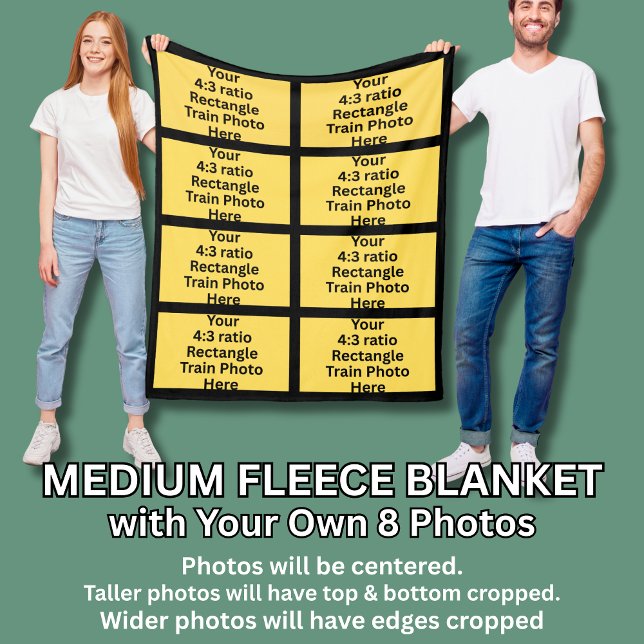 Cobertor De Velo Adicione suas próprias 8 fotos do trem (Criador carregado)